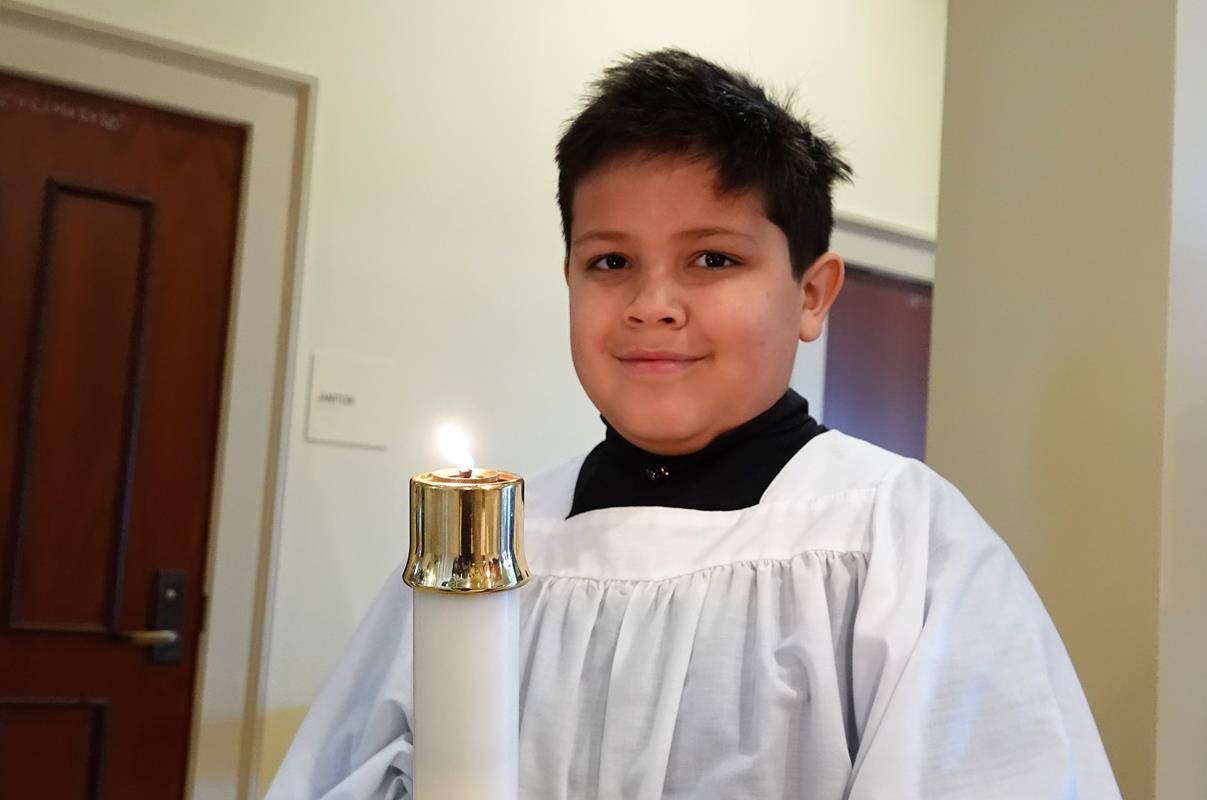 St. Mark School had an all school Mass Jan. 29 to celebrate faith appreciation day for Catholic Schools Week. Father Patrick Winslow, vicar and chancellor of the Diocese celebrated the Mass, which was a votive Mass for St. Joseph (Provided by Amy Burger)