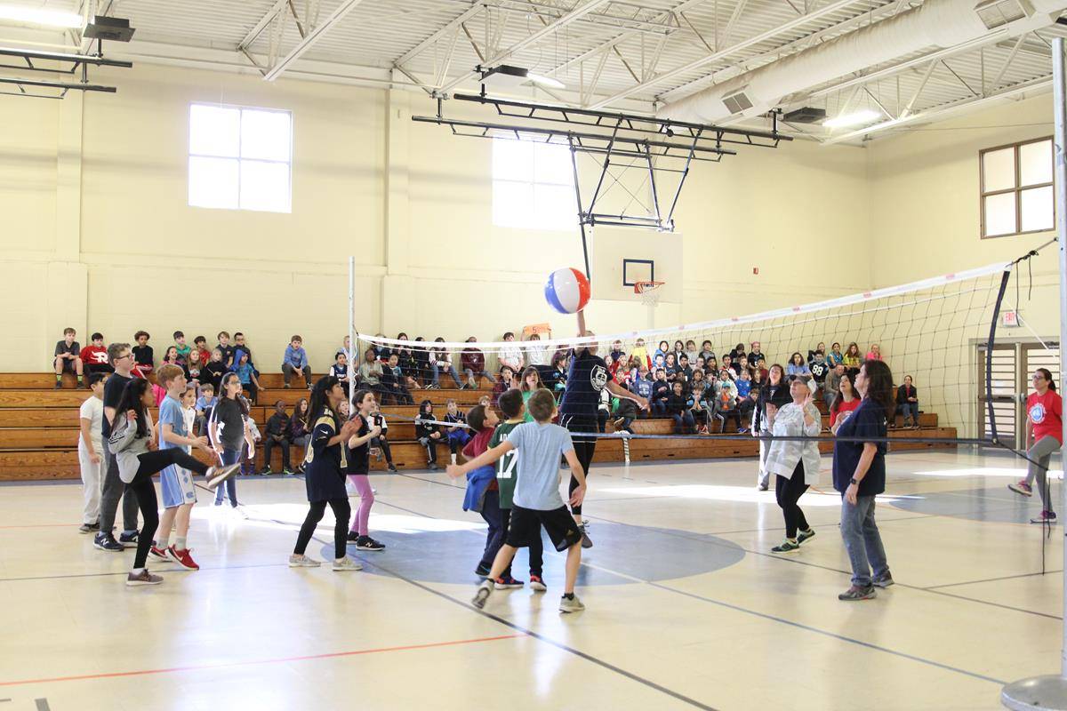 St. Ann School in Charlotte celebrated Catholic Schools Week with a student/teacher volleyball game in the gymnasium. St. Ann School band students provided pep music during the game.(Photos by SueAnn Howell, Catholic News Herald)