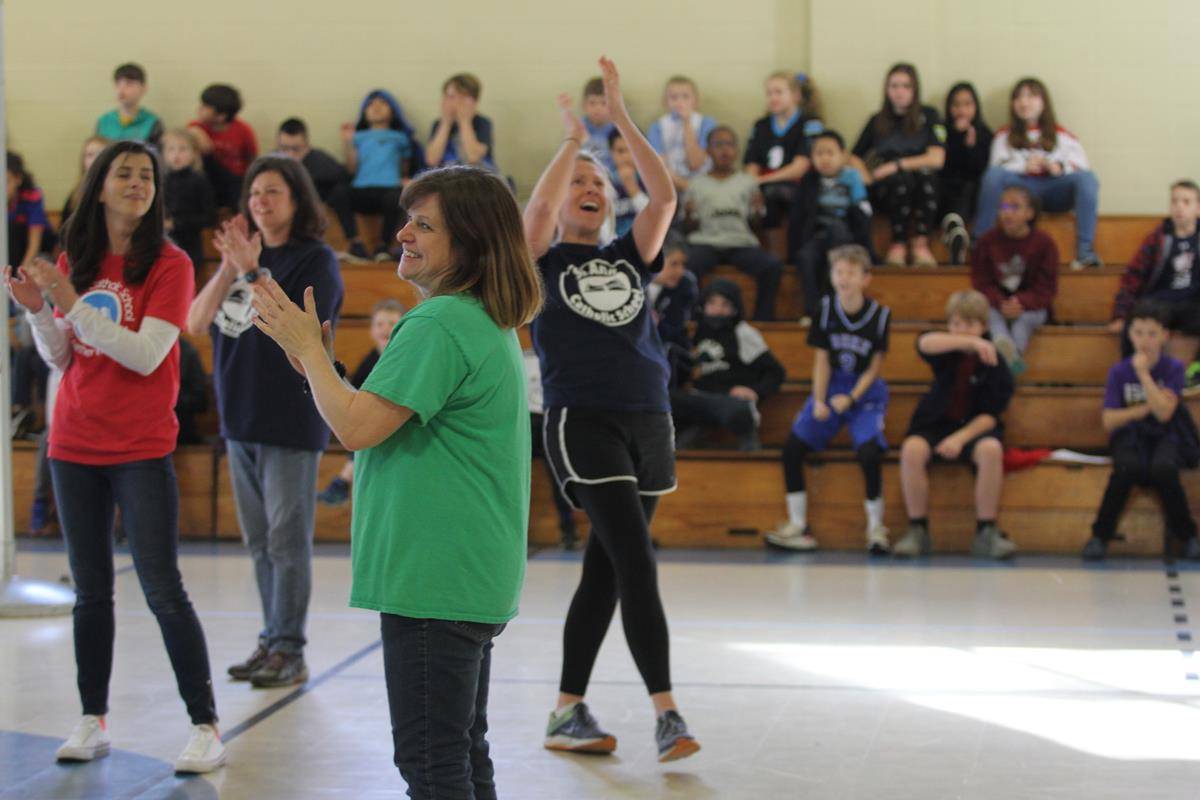 St. Ann School in Charlotte celebrated Catholic Schools Week with a student/teacher volleyball game in the gymnasium. St. Ann School band students provided pep music during the game.(Photos by SueAnn Howell, Catholic News Herald)