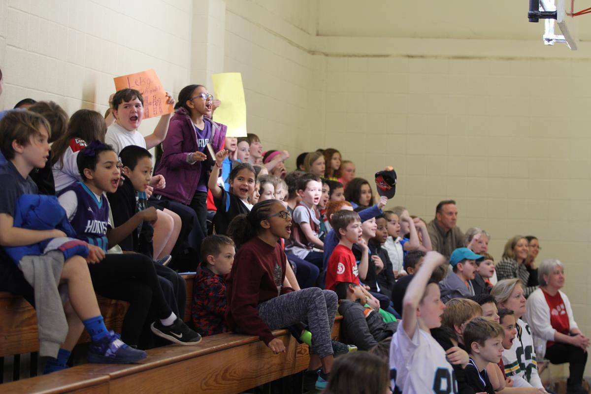 St. Ann School in Charlotte celebrated Catholic Schools Week with a student/teacher volleyball game in the gymnasium. St. Ann School band students provided pep music during the game.(Photos by SueAnn Howell, Catholic News Herald)