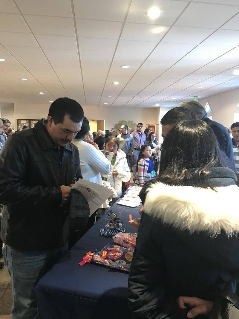 At its Open House on Jan. 28th Our Lady of Mercy had an extraordinary turnout of Latino families interested in joining the Mercy family. (Photos provided by Tara Hackman, Enrollment Coordinator for the Piedmont Area Catholic Schools.)