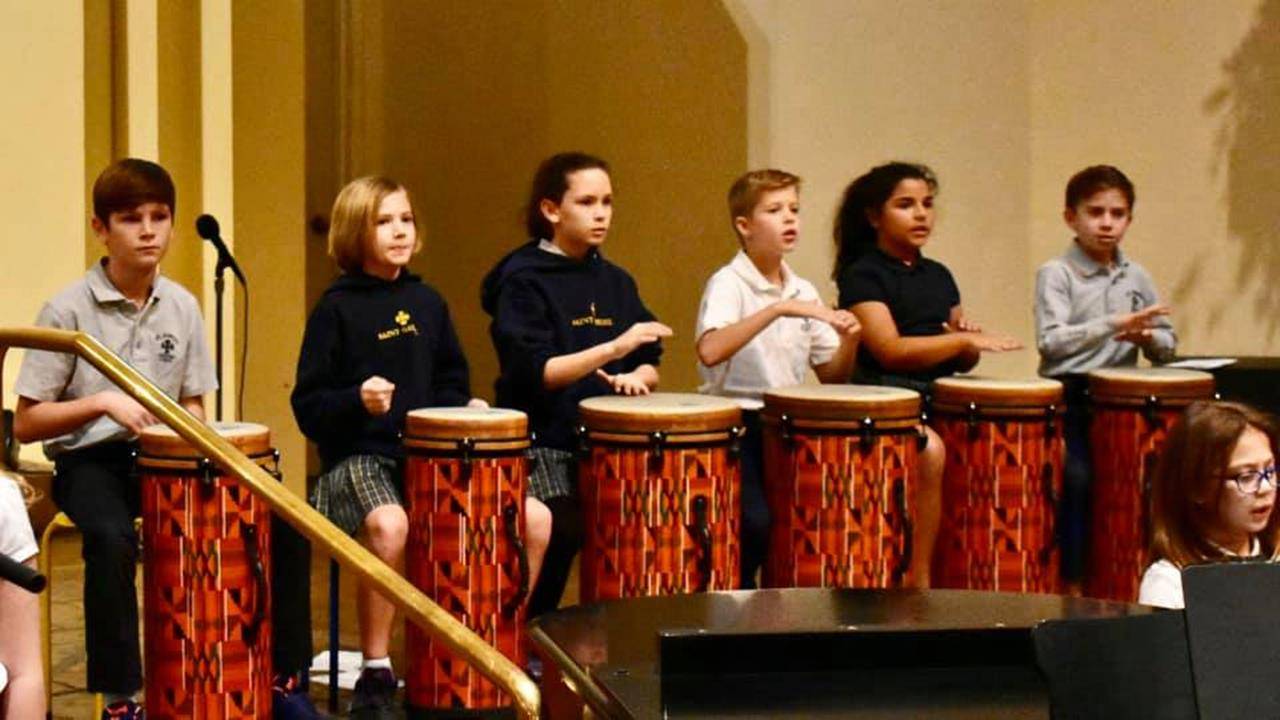 St. Gabriel School choir sang at the parish’s Vigil Mass to start Catholic Schools week. (Photos via Facebook)