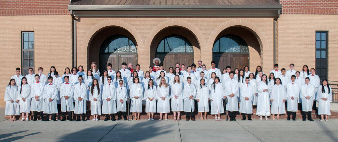 SALISBURY — Sixty-nine youths at Sacred Heart Church received the sacrament of confirmation during a recent Mass celebrated by Monsignor Mauricio West, vicar general and chancellor of the Diocese of Charlotte. (Bill Washington | Catholic News Herald)