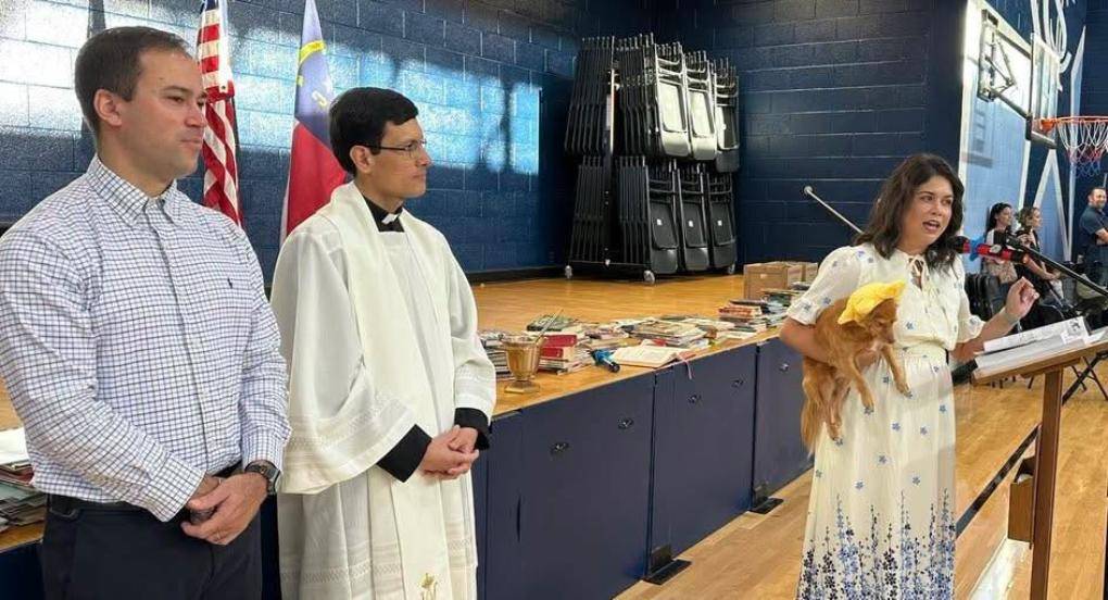 Principal Margaret Beale welcomed back students to Immaculata Catholic School during a school assembly. 