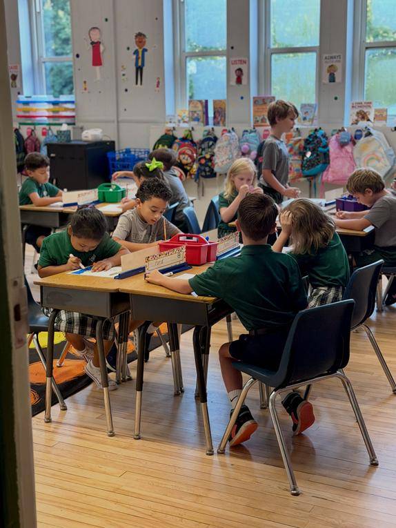 St. Patrick School students learned new routines for the new school year. 
