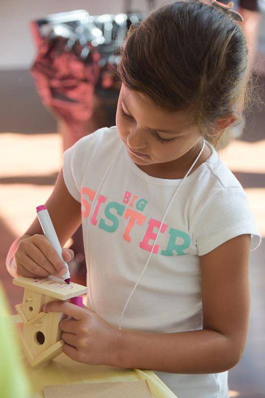 GREENSBORO — Children at St. Pius X Church enjoyed “Maker Fun Factory” Vacation Bible School in June, where they made bird houses and played hopscotch, among other activities. (Photos provided by MaryAnn Luedtke)