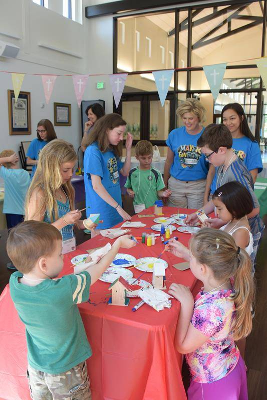 GREENSBORO — Children at St. Pius X Church enjoyed “Maker Fun Factory” Vacation Bible School in June, where they made bird houses and played hopscotch, among other activities. (Photos provided by MaryAnn Luedtke)