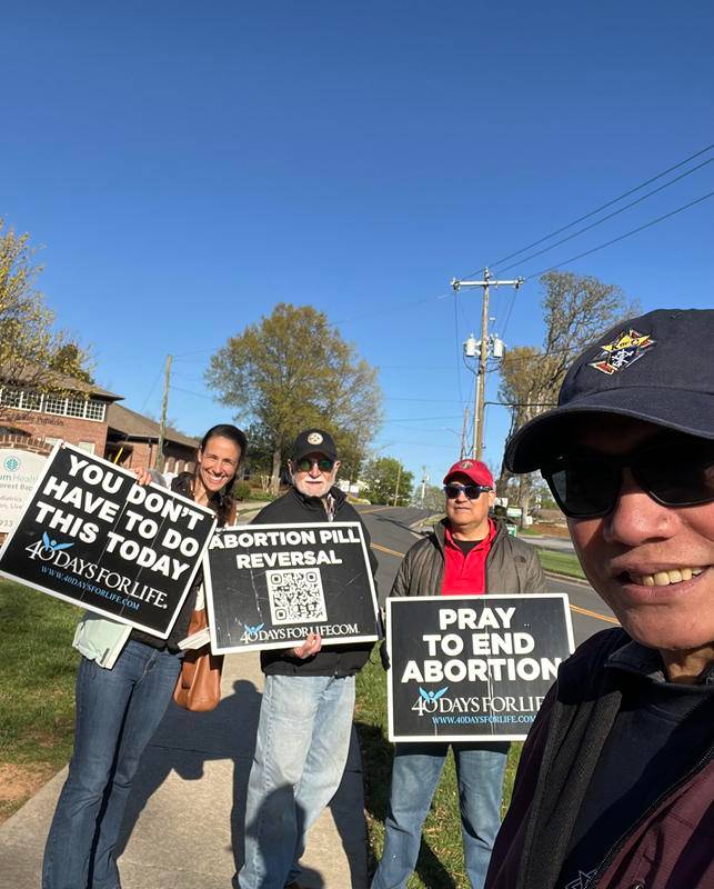 St. Leo the Great parishioners participated in a Life Chain in Winston-Salem.