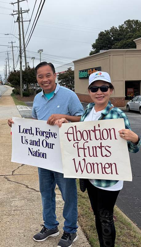 Parishioners from Our Lady of Grace and St. Pius X parishes in Greensboro were joined by the Knights of Columbus and Boy Scouts  to stand up for life in their city.