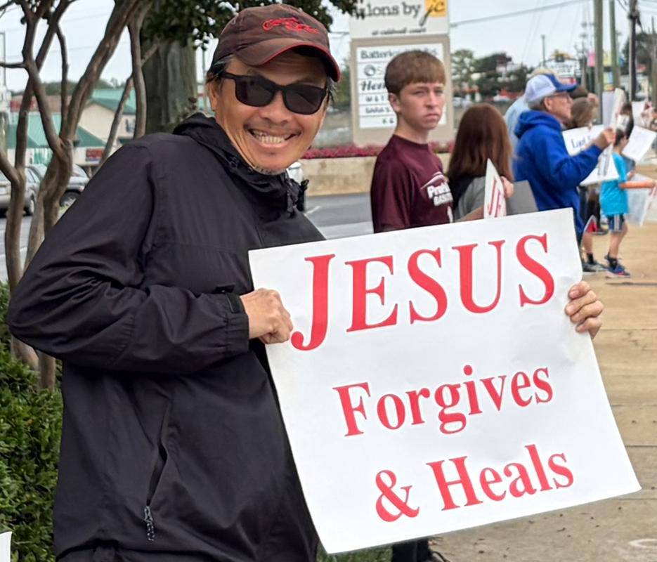 Parishioners from Our Lady of Grace and St. Pius X parishes in Greensboro were joined by the Knights of Columbus and Boy Scouts  to stand up for life in their city.