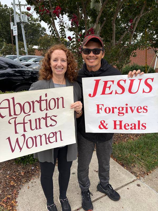 Parishioners from Our Lady of Grace and St. Pius X parishes in Greensboro were joined by the Knights of Columbus and Boy Scouts  to stand up for life in their city.