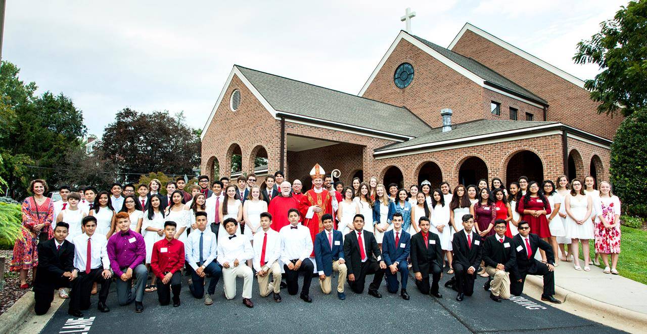 HENDERSONVILLE — Pictured is the 2017 class of parishioners who recently received the sacrament of confirmation from Bishop Peter Jugis during Mass at Immaculate Conception Church. (Paul Vincent Photography | Catholic News Herald