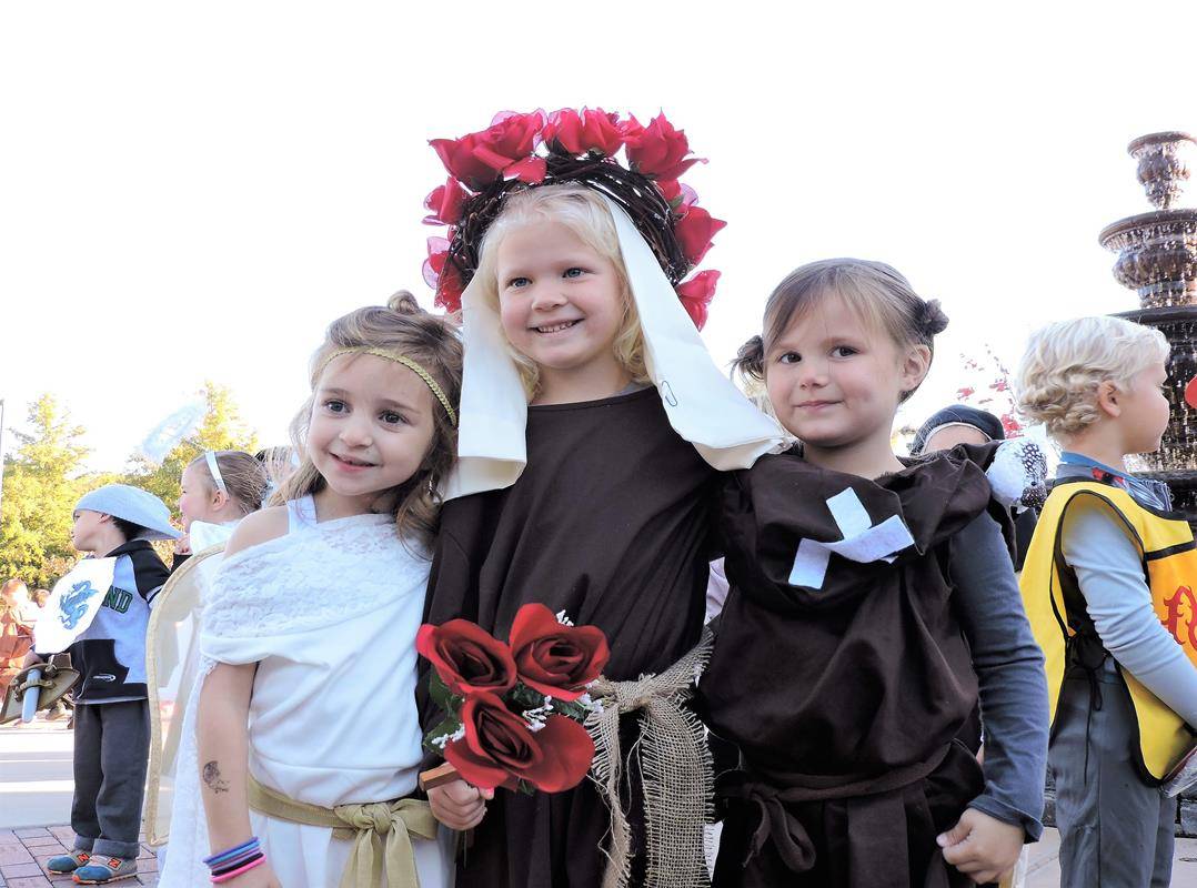 Students at Our Lady of Mercy School in Winston-Salem attended a Kinder All Saints Day Mass, dressed as their favorite saints.