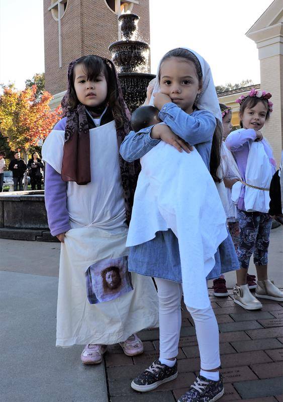 Students at Our Lady of Mercy School in Winston-Salem attended a Kinder All Saints Day Mass, dressed as their favorite saints.