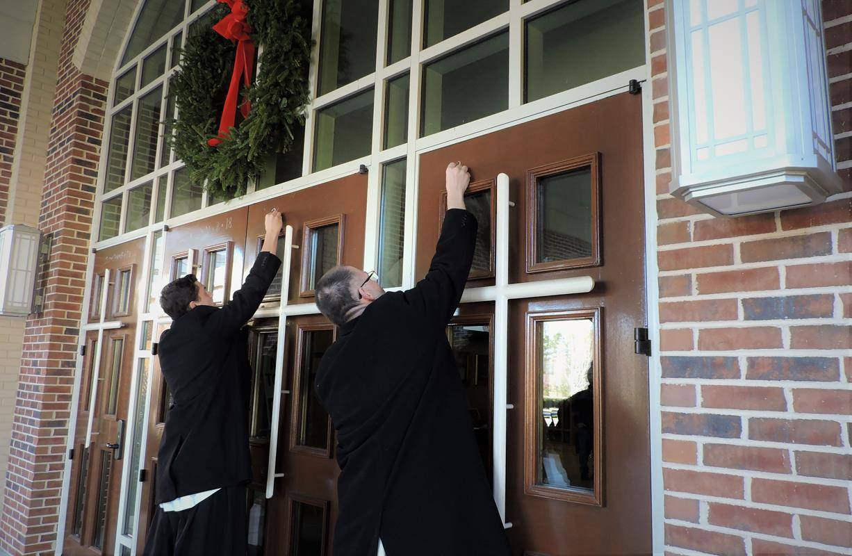 HUNTERSVILLE — All of the doors of St. Mark Church, Family Center, St. Mark School and Christ the King School. (Photos provided by Amy G. Burger)