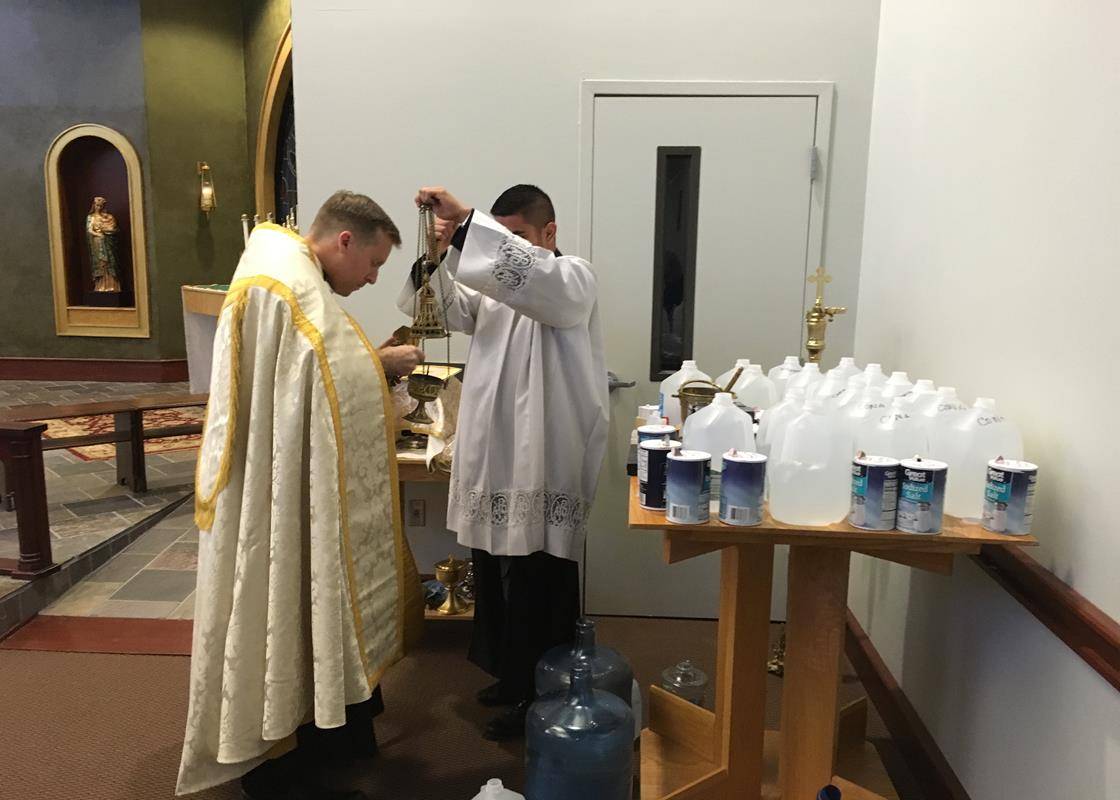 The Holy Water blessing which is distinct to the Extraordinary Form and Eastern Rite is an ancient blessing that carries powerful prayers including an exorcism prayer against Satan and his devils. (Photo by Mike FitzGerald)  