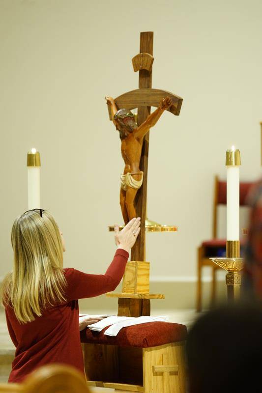 Good Friday service at St. Therese Church in Mooresville (Photo by John Cosmas, correspondent.)
