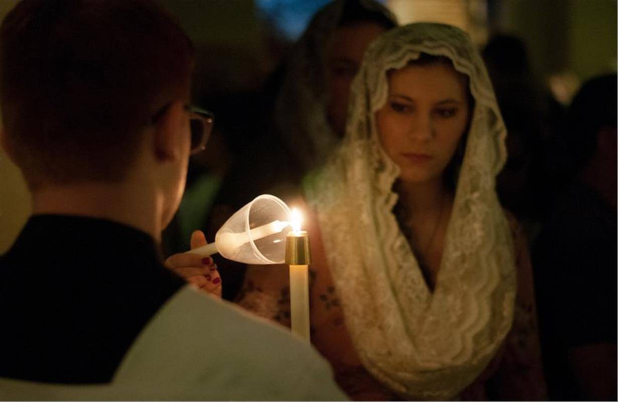 Easter Vigil at Sacred Heart Church in Salisbury. (Photo by Bill Washington, correspondent)