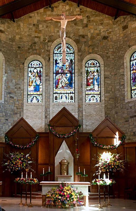 St. Pius X Church's altar is decorated for Easter (Photo provided)