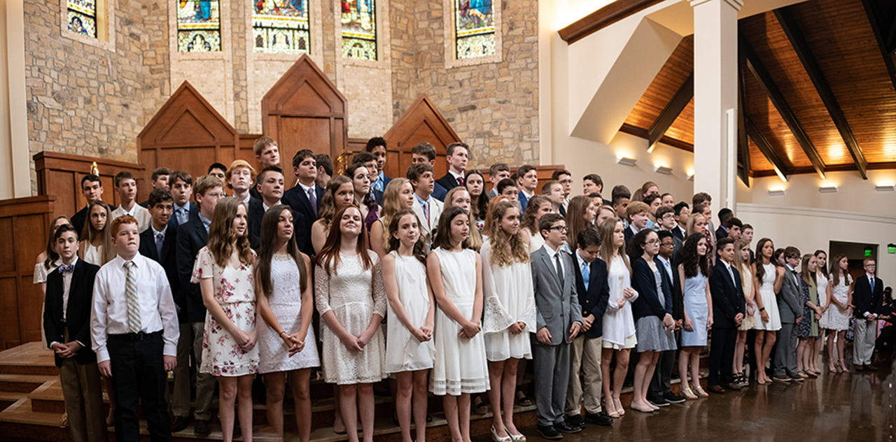 GREENSBORO — Youth at St. Pius X Church recently received the sacrament of confirmation from Benedictine Abbot Placid Solari during a Mass that was concelebrated by Monsignor Anthony Marcaccio, pastor.