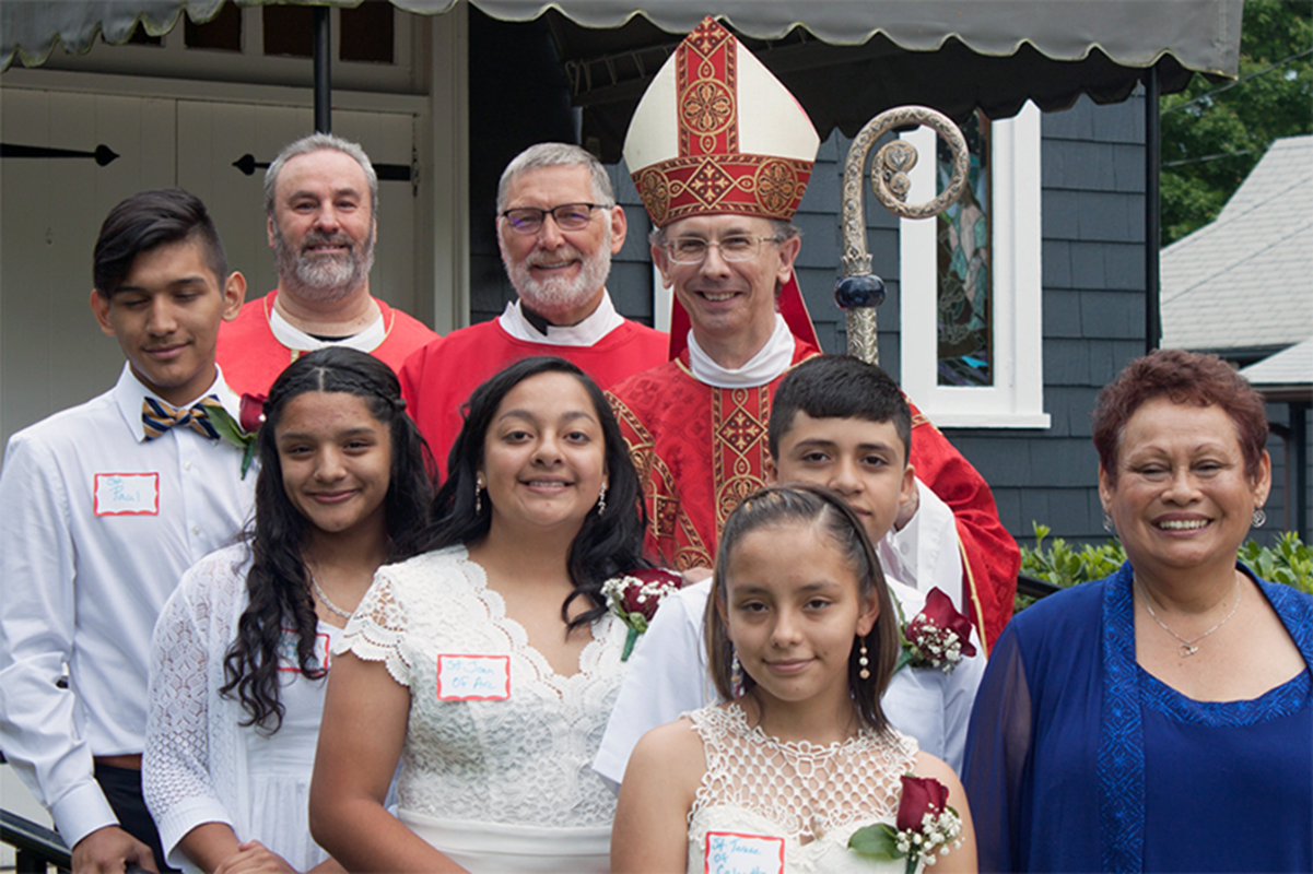 SWANNANOA — Youth at St. Margaret Mary Church received the sacrament of confirmation from Bishop Peter Jugis May 19. (Photo provided by Claudia Graham)