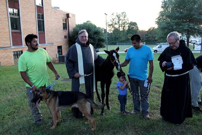 WINSTON-SALEM — Father Carl Zdancewicz and Father Joseph Angelini, Conventual Franciscans who minister at Our Lady of Mercy Church, celebrated the annual blessing of animals, with more than 150 people attending the Oct. 3 event.