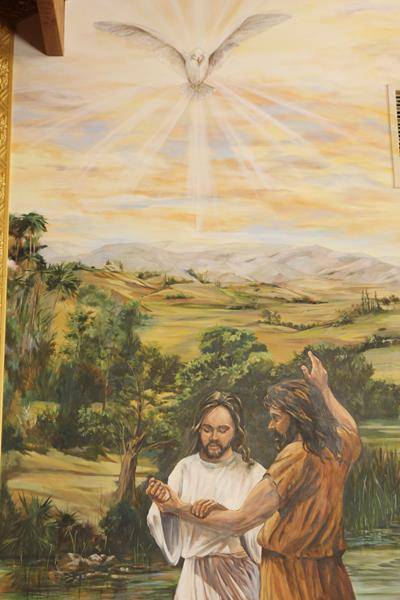 “Look to the mural of the Baptism of Jesus and remember that Jesus claimed you in the waters of baptism.