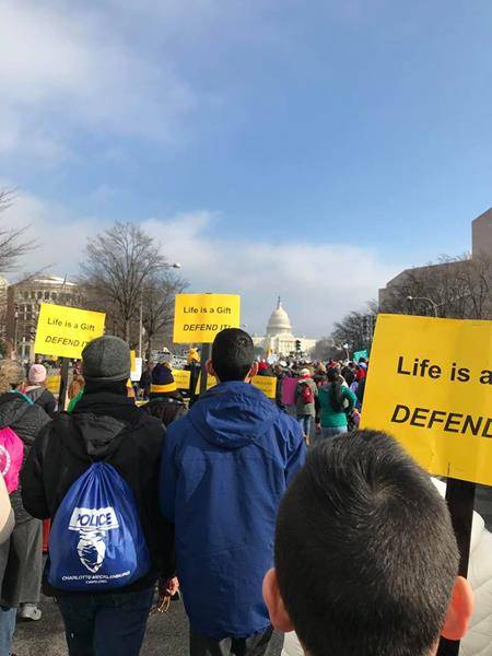 Parishioners of St. Mark Church in Huntersville March in D.C. (Photo via Facebook).