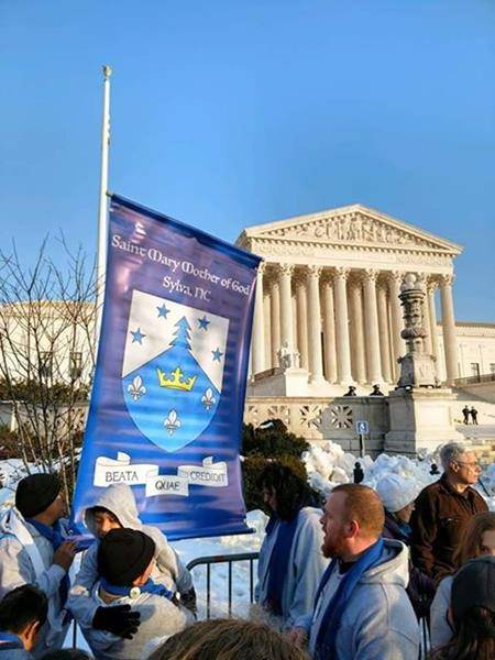 Parishioners of St. Mary in Sylva March in D.C. (Photo via Facebook).