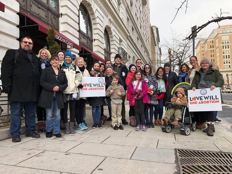Parishioners of Saint Elizabeth of the Hill Country in Boone march in D.C. (Photo via Facebook).