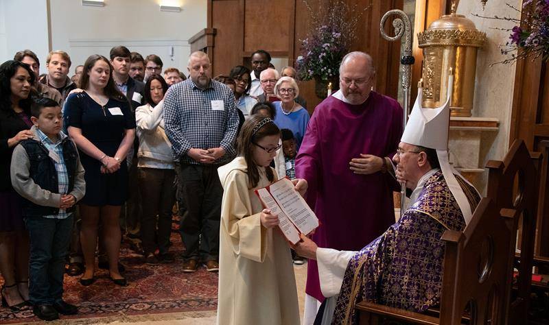 More than 650 people, including 205 candidates and 73 catechumens, attended the recent Rite of Election at St. Pius X Church in Greensboro.  (Photo provided by MaryAnn Luedtke and Lindsay Kohl)