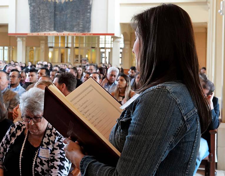Hundreds of candidates and catechumens were presented during the Rite of Election at St. Mark Church in Huntersville.  (Photos provided by Amy Burger)