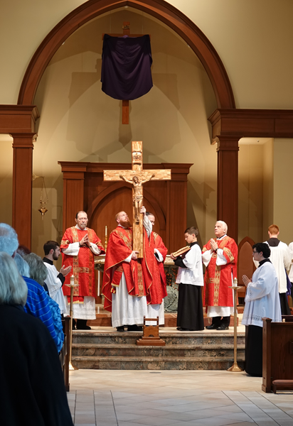 HUNTERSVILLE — Passion and Veneration of the Cross at St. Mark Church on Good Friday. (Photo provided by Amy Burger)