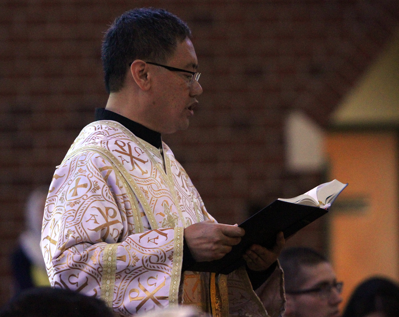 Basilius Magnus chants during the Divine Liturgy.