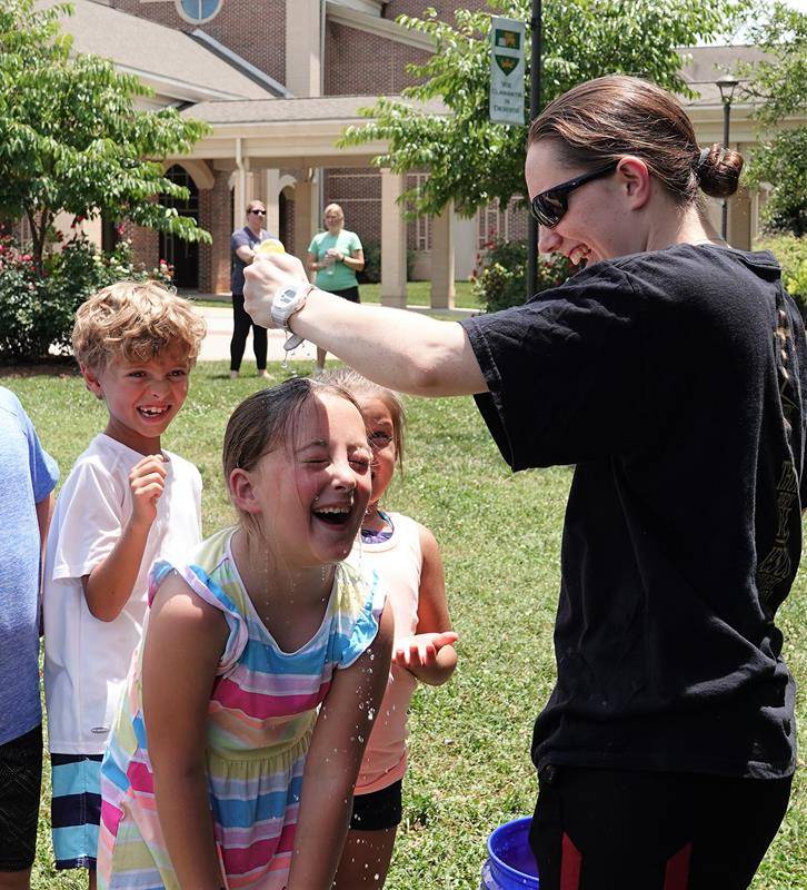 HUNTERSVILLE — A record number of 100 children attended St. Mark Parish’s Totus Tuus program July 8-12. Each day the children started with Mass, made all the more special as July 9 was Father Alfonso Gamez’s first day as parochial vicar at St. Mark. As wi