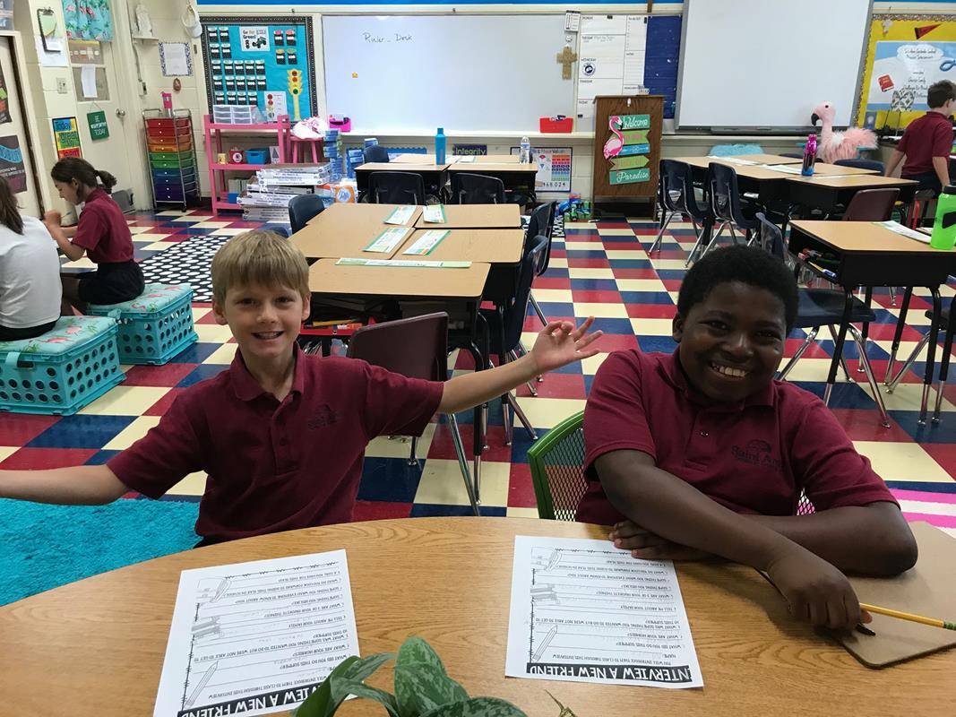 CHARLOTTE — Students at St. Ann School headed back to school Aug. 21. (Photos via Facebook)