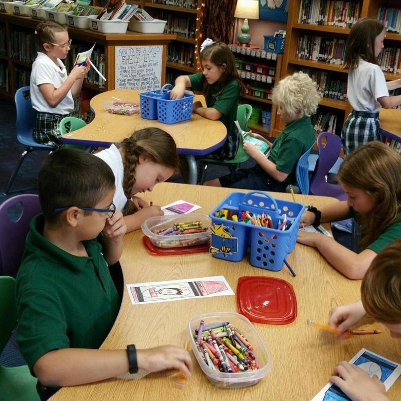 CHARLOTTE — Students spent time with prayer partners and reading during the first few weeks of school at St. Patrick School in Charlotte. (Photos via Facebook)