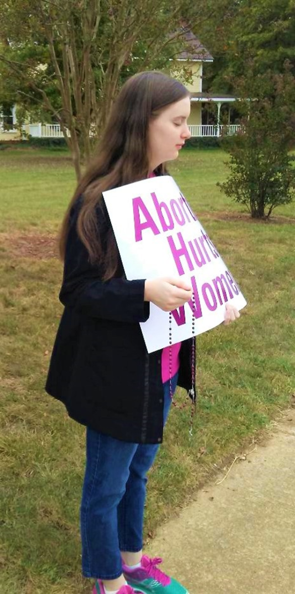 KERNERSVILLE — Parishioners at Holy Cross Church participated in a Life Chain Oct. 6. (Photo via Facebook)