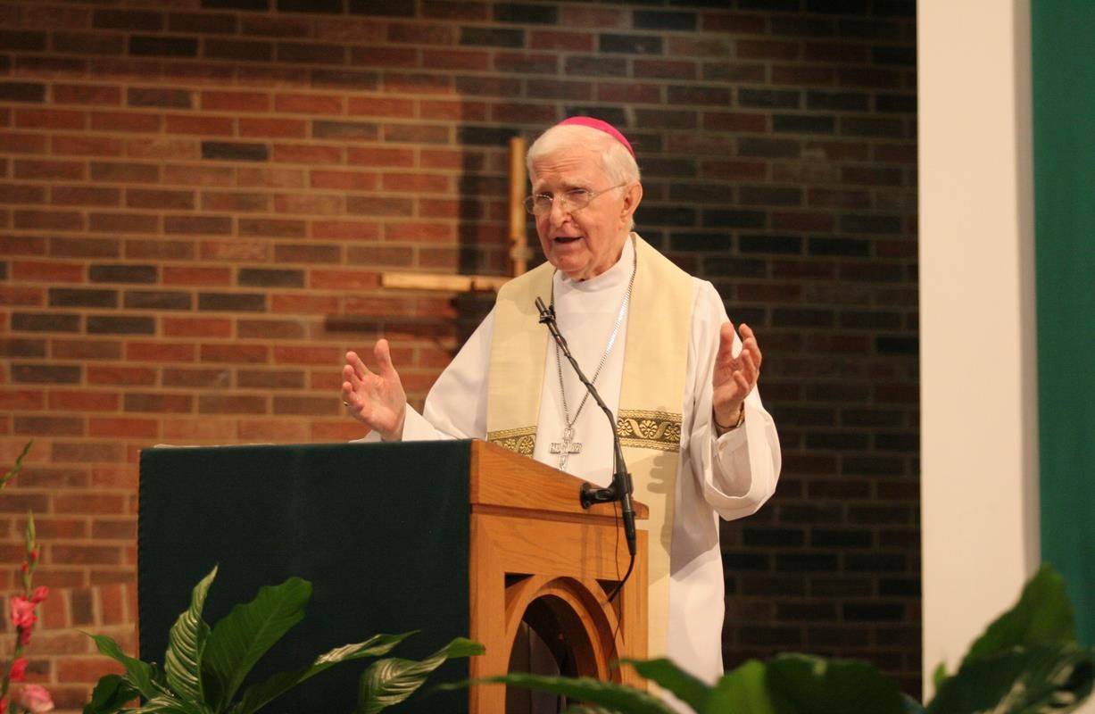 Bishop Emeritus William Curlin, a long-time friend and confidante of St. Teresa, delivered the homily during a Mass in her honor Sept 5 at Our Lady of the Assumption Church in Charlotte