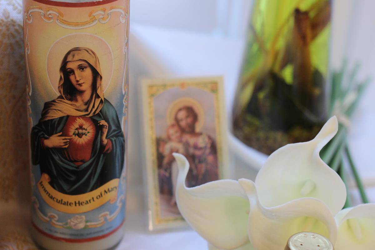 pic 4 holy card w candle on table copy