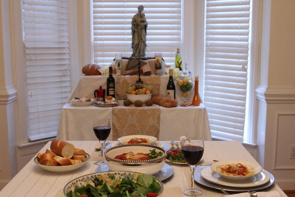 pic 7 table set with food and altar in background copy