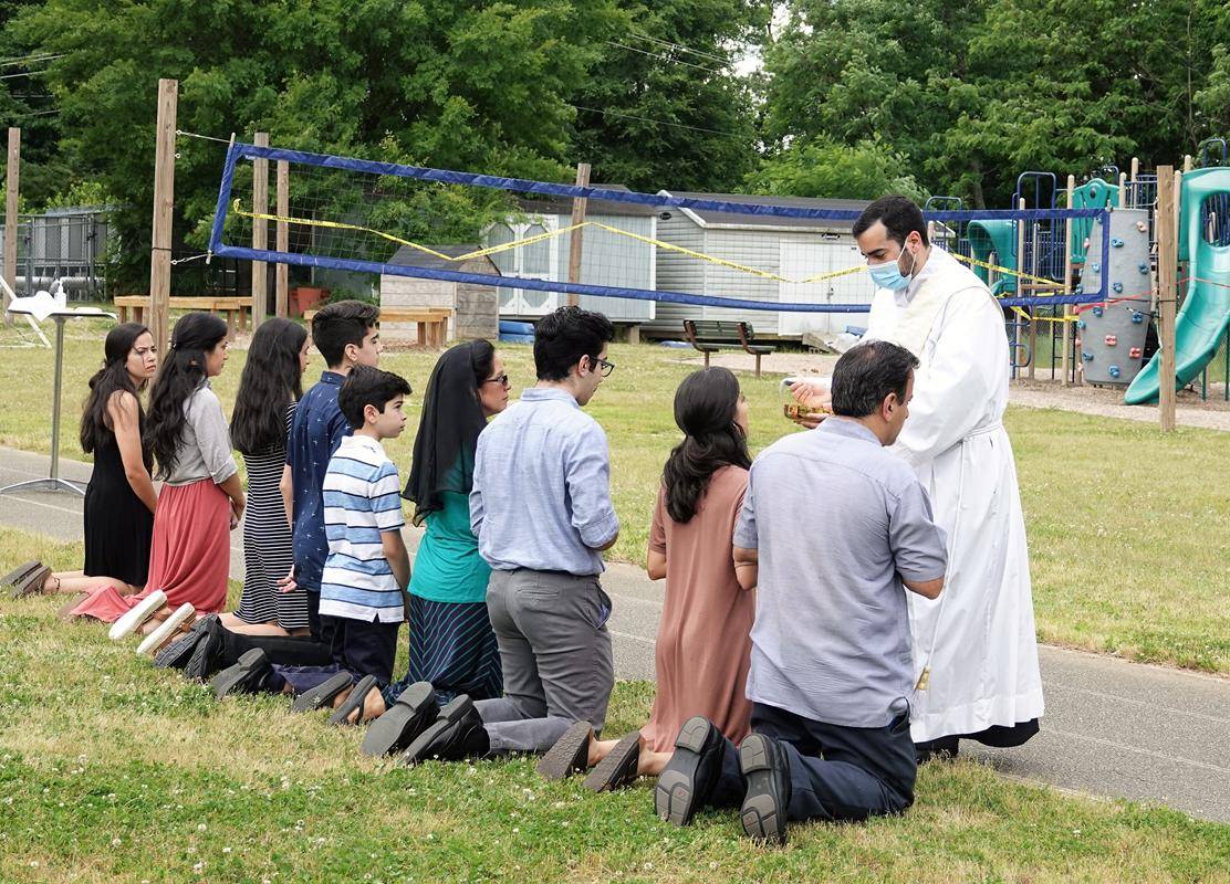 Torres family St Mark outdoor Mass.