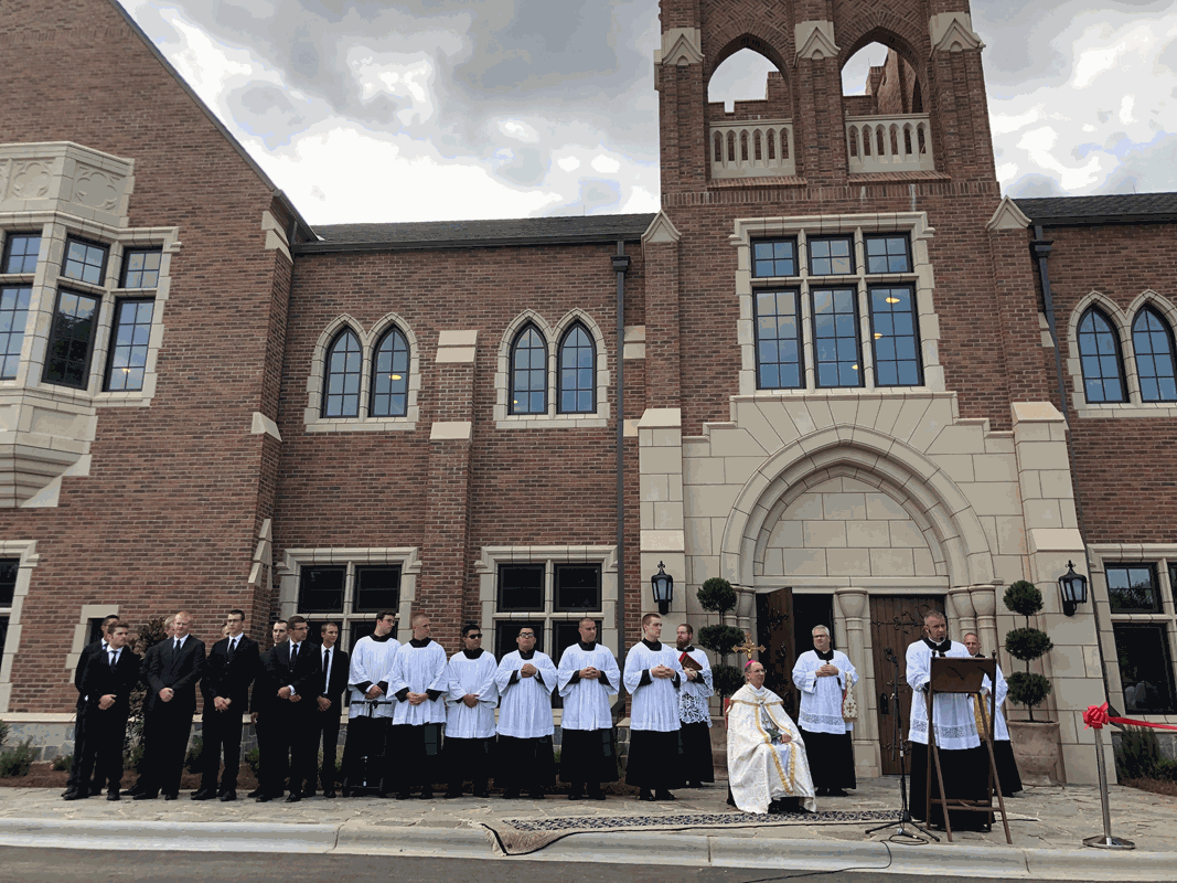 SJCS blessing Fr Kauth at podium 9 15 2020 SAH (Copy)