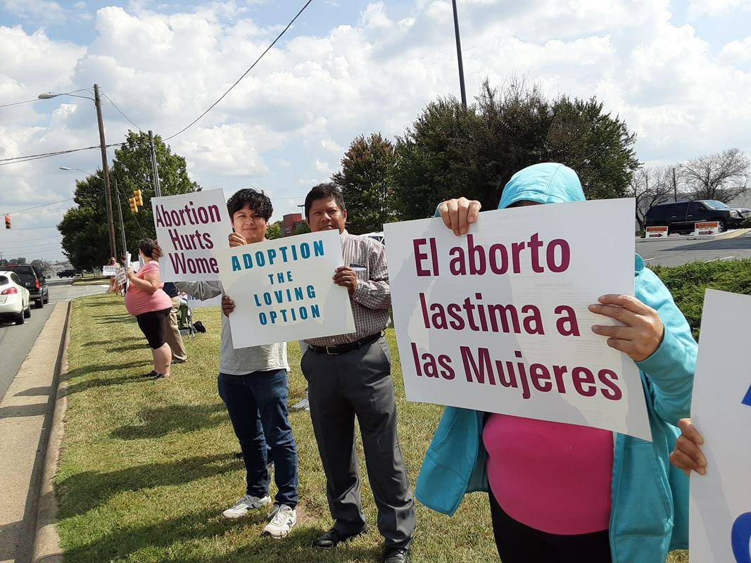 Approximately 100 people gathered along Highway 70 to protest and pray for an end to abortion. The Life Chain participants came from St. Aloysius in Hickory, St. Dorothy in Lincolnton and St. Joseph in Newton. 
