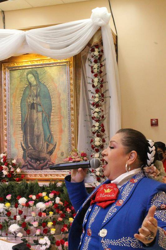 Our Lady of Guadalupe celebrations held in Charlotte featured a large image of the Virgin of Guadalupe, a replica of the miraculous image that appeared on Juan Diego’s tilma in 1531. (Photo by César Hurtado)