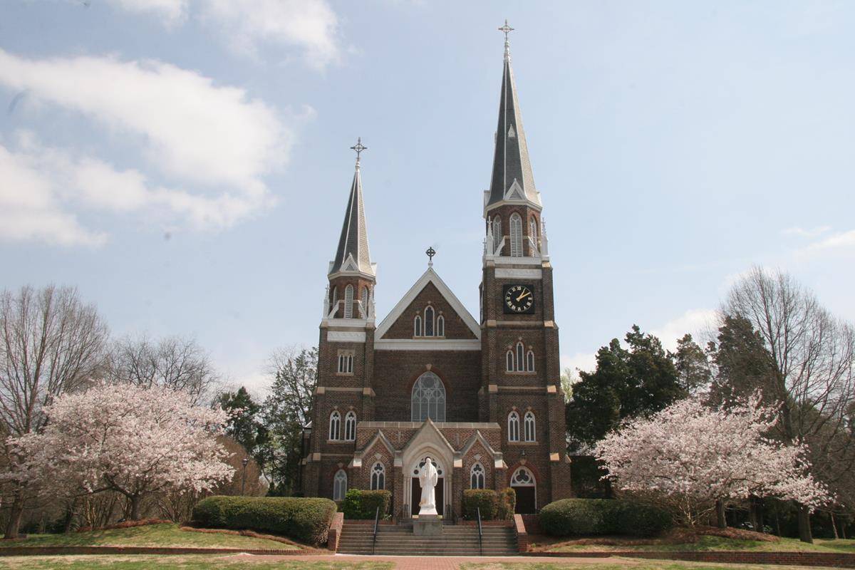 Mary Help of Christians Basilica is located at the heart of the Belmont Abbey campus. The monks pray six times a day in the basilica. 