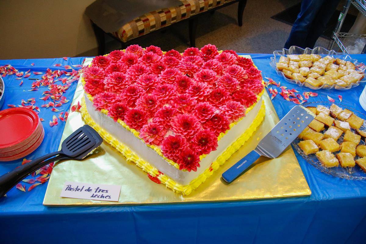 The beautiful Pastel de Tres Leches cake was a hit.