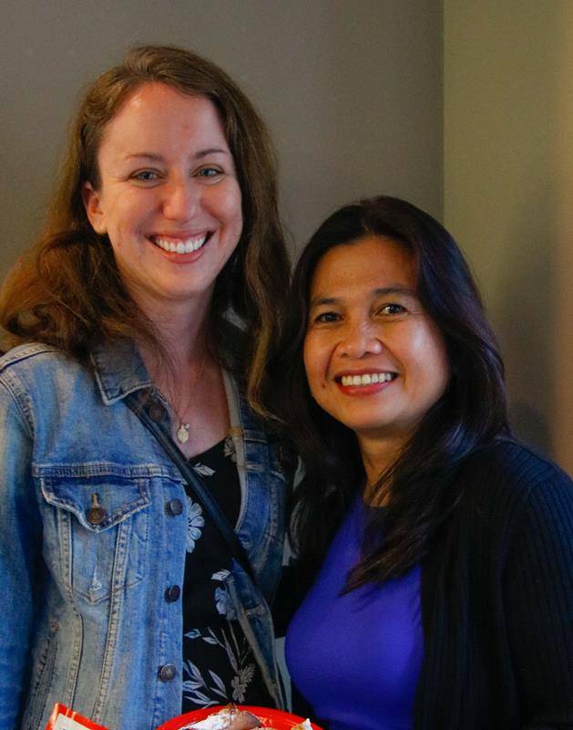 Sweet friends: Amanda Johnson, Director of Religious Education poses with and Agnes Lyon, catechist.