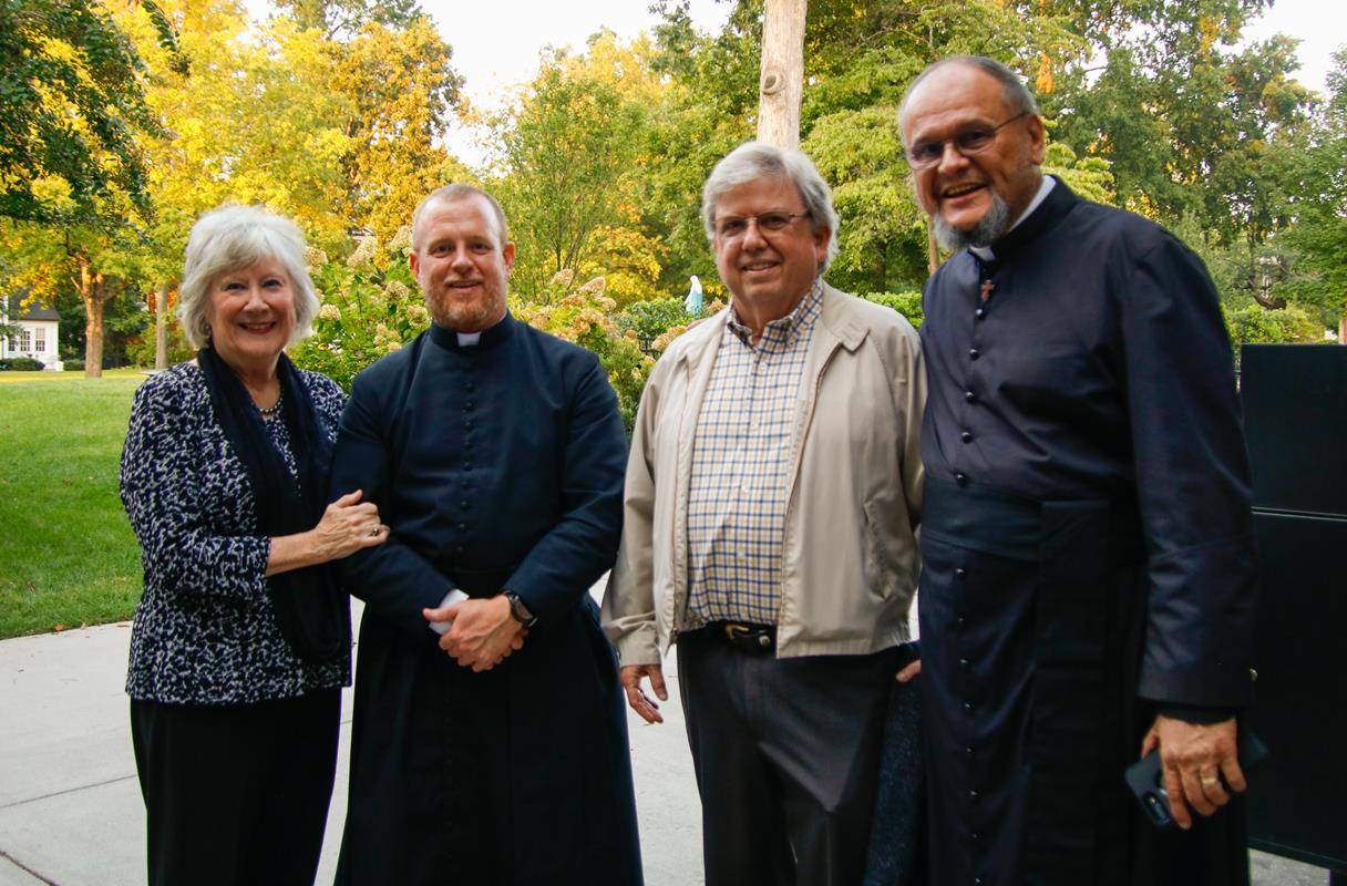Cindy and John O’Brien with Father Casey Coleman and Deacon Mark Mejias