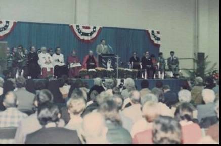 Parishioners in attendance during Archbishop Sheen’s visit attest that the Mass and dedication events were packed and that the Immaculate Heart of Mary Sisters who ran the school be given a front row for Mass.